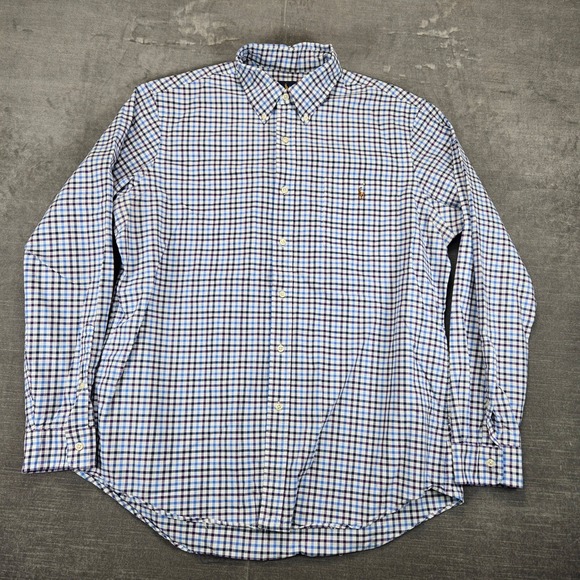 Ralph Lauren Mens XL Blue Plaid Flesh Pony Long Sleeve Button Down Shirt - Picture 1 of 10